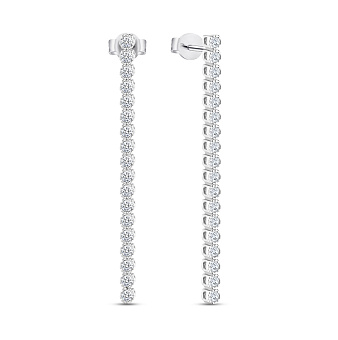 Фото Сережки з білого золота з фіанітами (арт. 102899б)