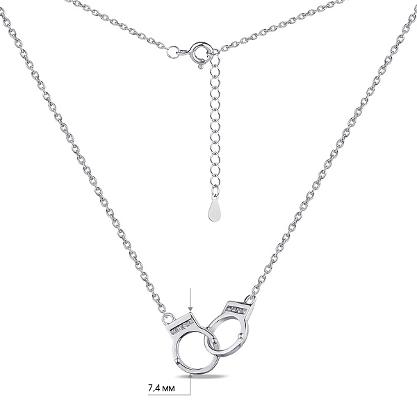 Срібне кольє з фіанітами (арт. 7507/1872) – зображення 3