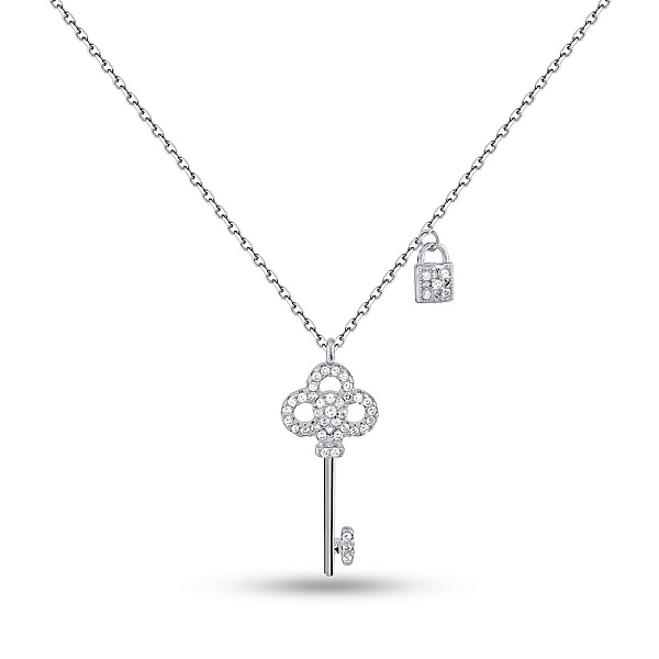 Серебряное колье Ключик с фианитами (арт. 7507/2223) – изображение 1