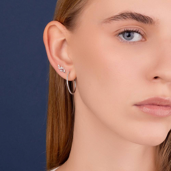 Золоті сережки з діамантами (арт. Т011659010б) – зображення 2