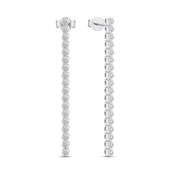 Сережки з білого золота з фіанітами (арт. 102899б) – зображення 1