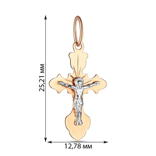 Нательный крестик с распятием из золота (арт. 516600) – изображение 2