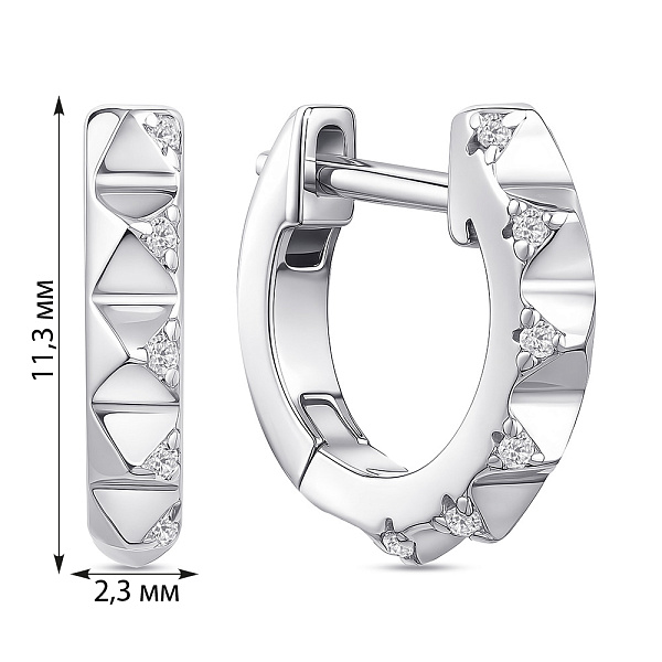 Серьги-кольца из серебра с фианитами (арт. 7502/9992/10) – изображение 2