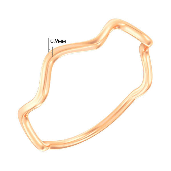 Тонкое золотое кольцо "Волна" (арт. 140917) – изображение 4