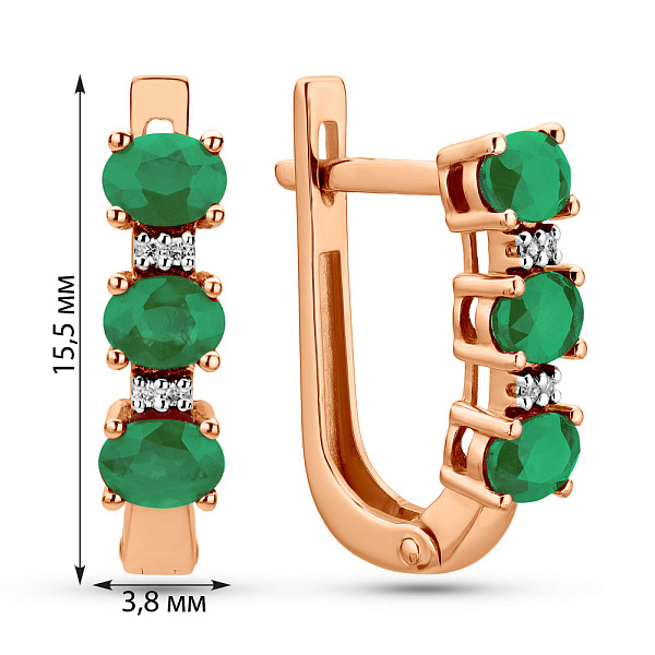 Серьги из красного золота с бриллиантами (арт. С011106и) – изображение 4