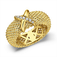 Кольцо из желтого золота с фианитами (арт. 156683ж)