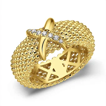 Кольцо из желтого золота с фианитами (арт. 156683ж)