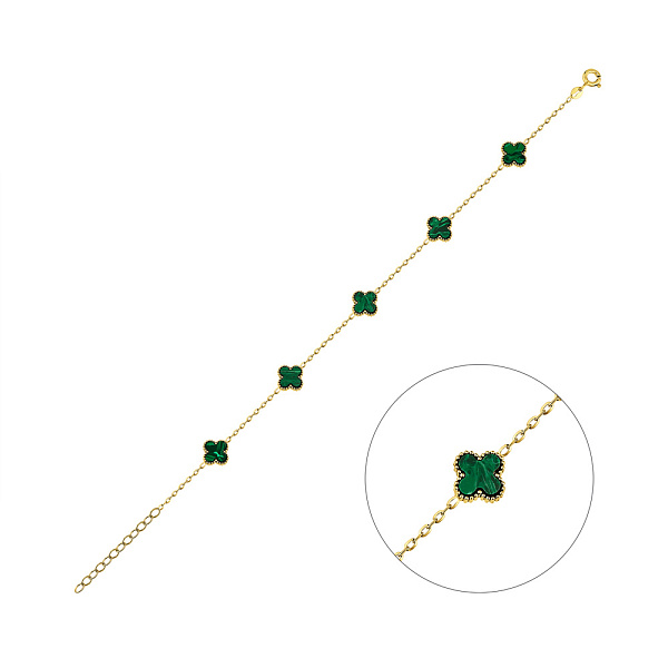 Золотий браслет з малахітами (арт. 326912/8жмлх) – зображення 1