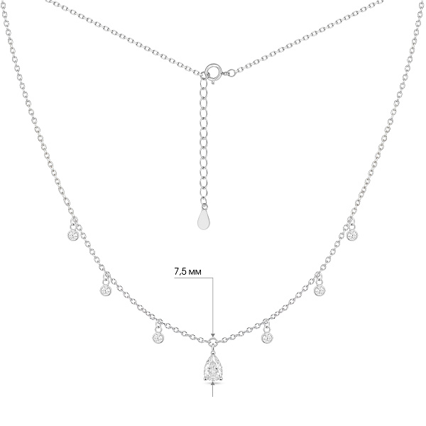 Серебряное колье с подвесками с фианитами (арт. 7507/2490) – изображение 3