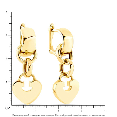 Золоті сережки з підвісками  (арт. 106756ж)