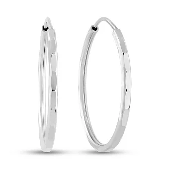 Серьги-кольца из белого золота (арт. 121902/15б)