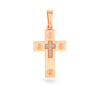 Золотой крестик с фианитами (арт. 440886)