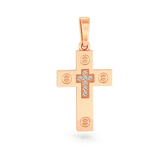 Золотий хрестик з фіанітами (арт. 440886)