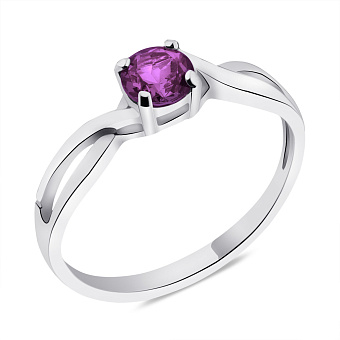 Серебряное кольцо с аметистом (арт. 7501/390Акп)