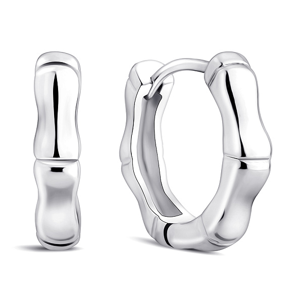 Серебряные серьги-кольца без камней (арт. 7502/9978/15) – изображение 1