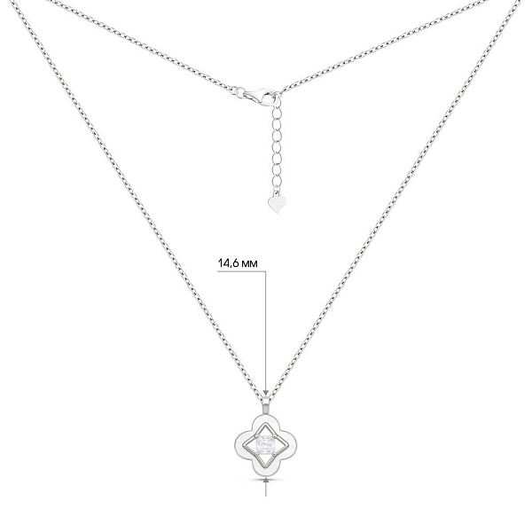 Серебряное колье Клевер с перламутром (арт. 7507/2344п) – изображение 3