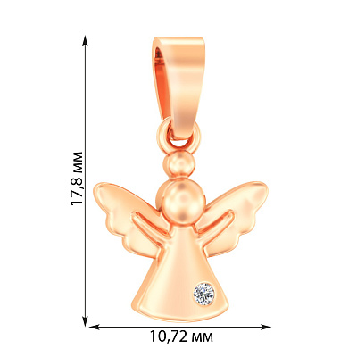 Золотая подвеска «Ангел» с бриллиантом (арт. П011075)