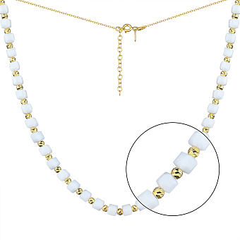 Колье из серебра с ониксом и желтым родированием (арт. 7507/2009жоб)