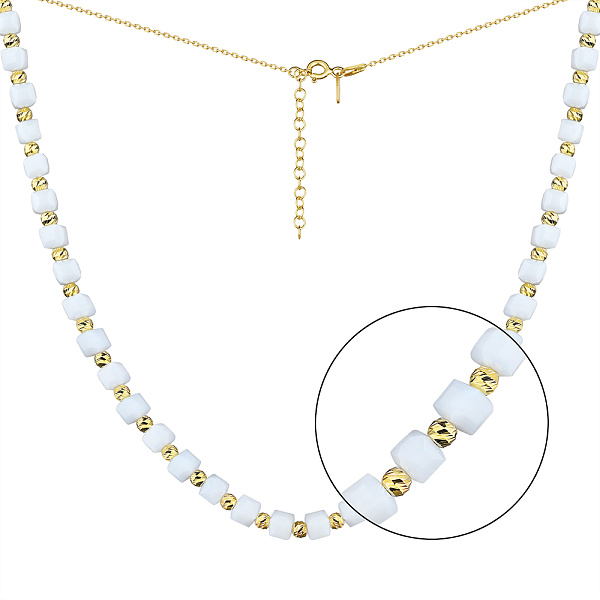 Колье из серебра с ониксом и желтым родированием (арт. 7507/2009жоб) – изображение 1