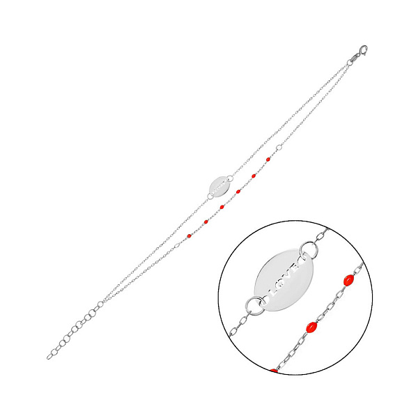 Золотий браслет в білому кольорі металу (арт. 324878/10бек) – зображення 1