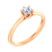 Кольцо из красного золота с бриллиантом (арт. К01114005046)