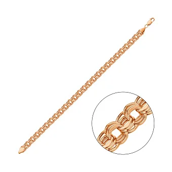 Золотой цепочный  браслет на руку плетения Бисмарк (арт. 310410)