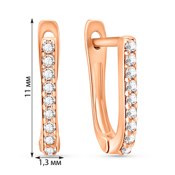 Золоті сережки з фіанітами (арт. 106289) – зображення 2