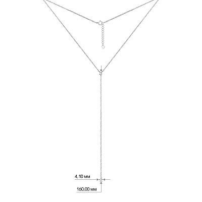 Кольє-краватка зі срібла з фіанітами (арт. 7507/1292)