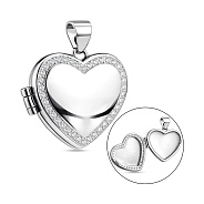 Фото Серебряная подвеска Сердце для фотографии с фианитами (арт. 7503/4493)
