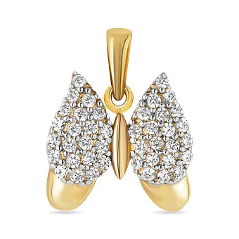 Золотий кулон Метелик з фіанітами (арт. 421754ж)