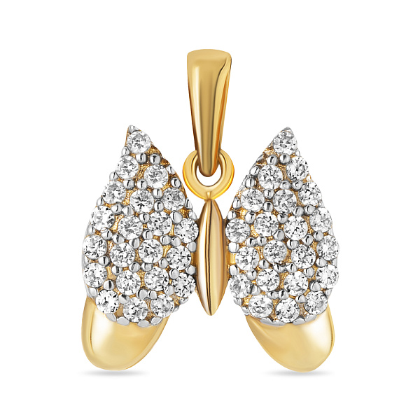 Золотий кулон Метелик з фіанітами (арт. 421754ж) – зображення 1