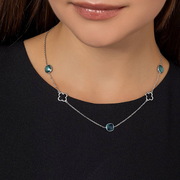 Колье из белого золота с кварцем (арт. 351221бПкс) – изображение 2