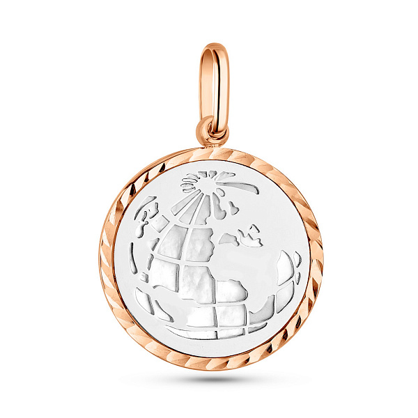 Золотой кулон Мир с перламутром (арт. 424911кбп) – изображение 2