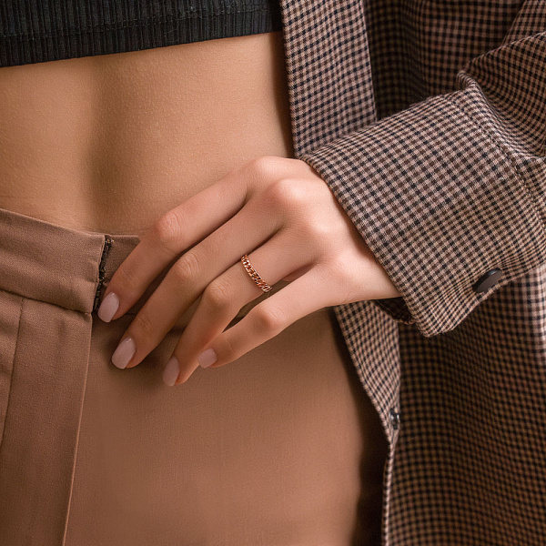 Золотое кольцо "Цепочка - Звенья"  без камней  (арт. 140891) – изображение 2