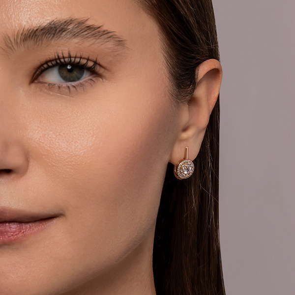 Золоті сережки з фіанітами (арт. 111377) – зображення 5