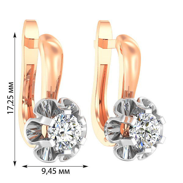 Золоті сережки з фіанітом (арт. 114100) – зображення 2