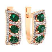 Золотые серьги с кварцем и фианитами (арт. 111000Пз)