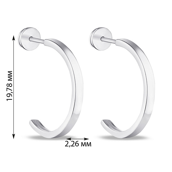 Сережки-пусеты из серебра (арт. 7518/375сп) – изображение 2
