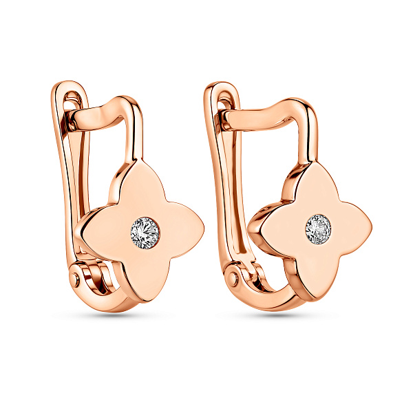 Золоті сережки з фіанітами (арт. 110896) – зображення 1