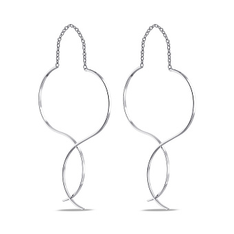 Фото Серебряные серьги-протяжки без камней (арт. 7502/9624)