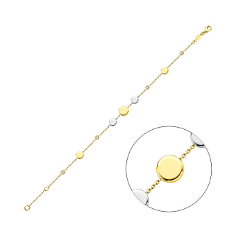 Браслет из желтого и белого золота с фианитами (арт. 326719жб)