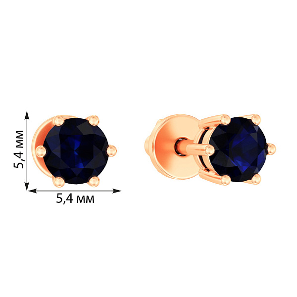 Золотые серьги пусеты с сапфирами (арт. 111093Пс) – изображение 4