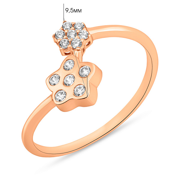 Золотое кольцо с фианитами (арт. 156459) – изображение 3