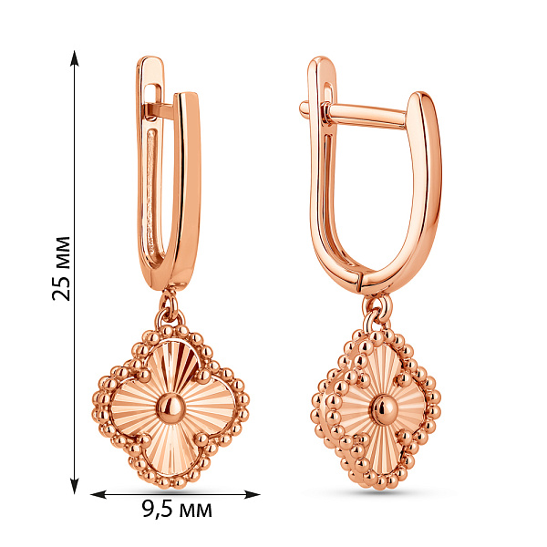 Серьги из красного золота без камней (арт. 111432а) – изображение 5
