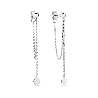 Фото Золотые серьги Fly с цепочкой (арт. 109786/1б)