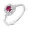 Серебряное кольцо с рубином и фианитами (арт. 7501/2187851Р) – изображение 1