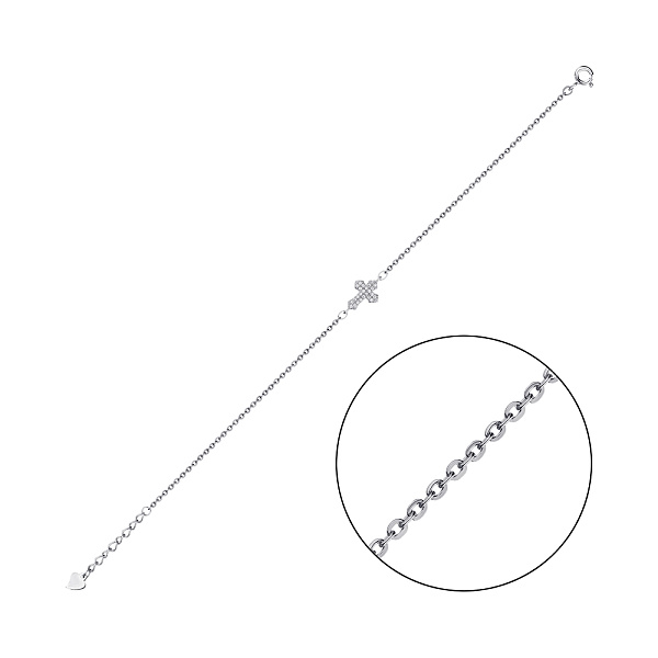 Браслет з хрестиком зі срібла (арт. 7509/4072) – зображення 1