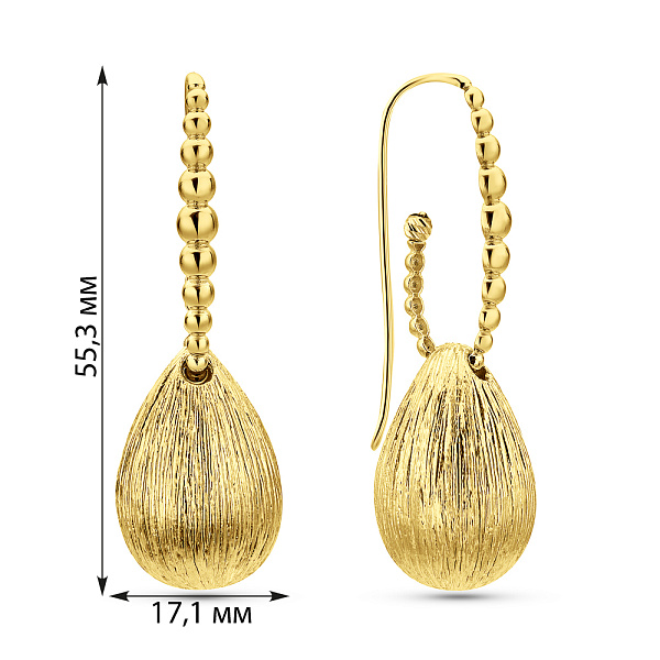 Серьги Francelli из желтого золота (арт. е1091747ж) – изображение 5