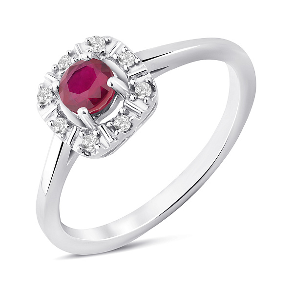 Серебряное кольцо с рубином и фианитами (арт. 7501/2187851Р) – изображение 1