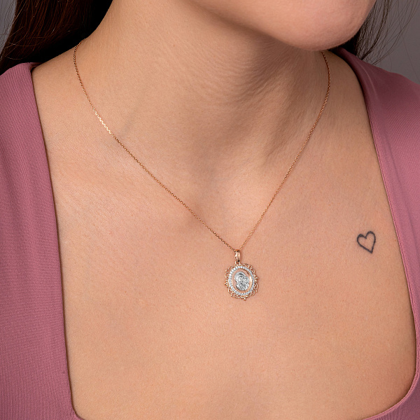 Золотая ладанка иконка Божья Матерь Казанская (арт. 440590) – изображение 2